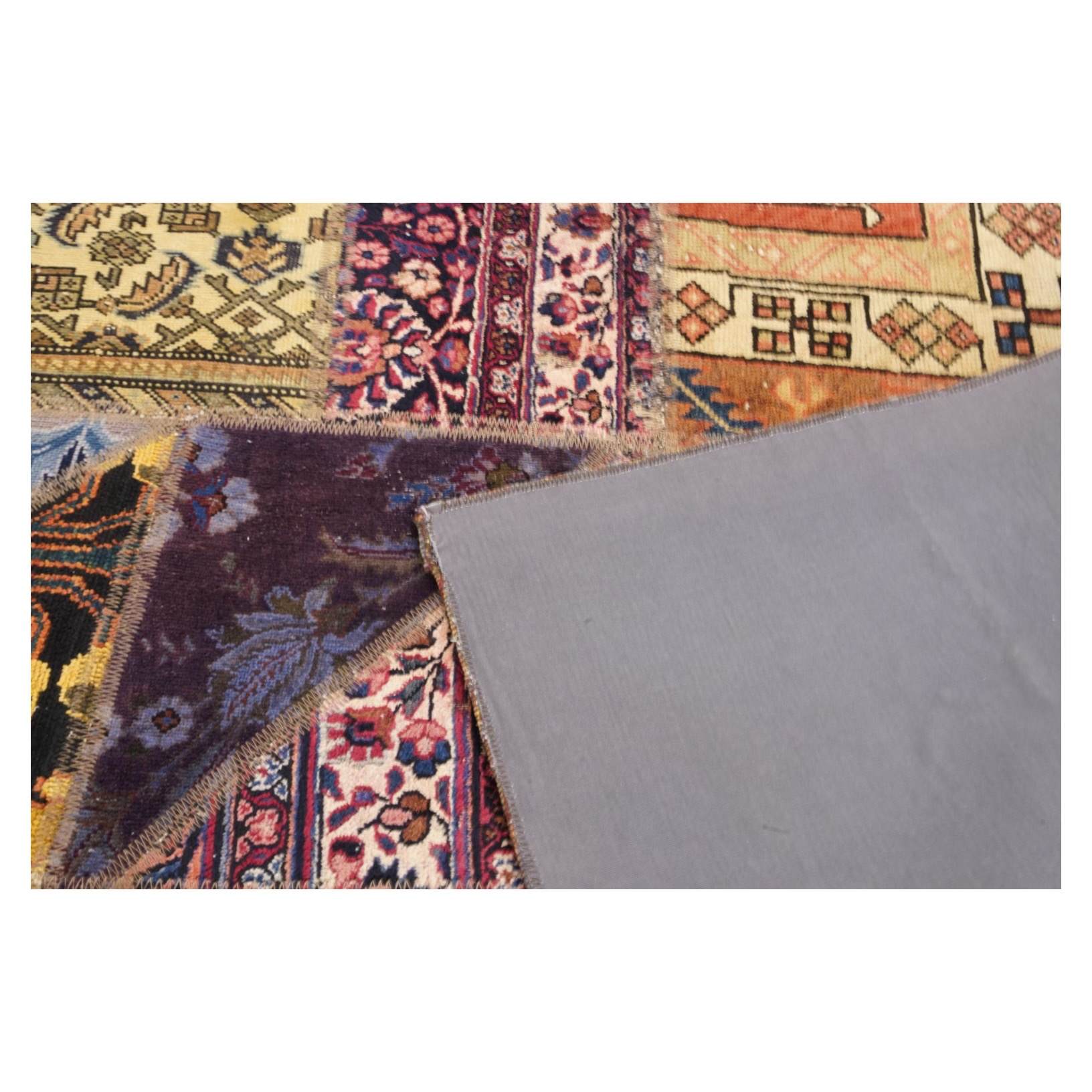 Vintage Persischer handgeknüpfter Patchwork-Teppich Rot