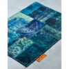 Persischer handgeknüpfter Patchwork-Teppich blau