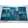 Persischer handgeknüpfter Patchwork-Teppich blau