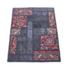 Vintage persischer handgeknüpfter Patchwork-Teppich marineblau