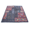 Vintage persischer handgeknüpfter Patchwork-Teppich marineblau