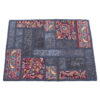 Vintage persischer handgeknüpfter Patchwork-Teppich marineblau