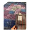 Persischer handgeknüpfter Patchwork-Teppich marineblau