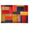 Vintage persischer handgeknüpfter Patchwork-Teppich geometrisch