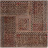 Vintage persischer handgeknüpfter Patchwork-Teppich quadratisch braun