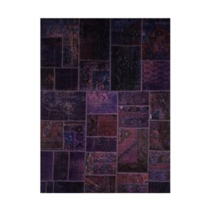 Vintage Persischer handgeknüpfter Patchwork-Teppich Lila