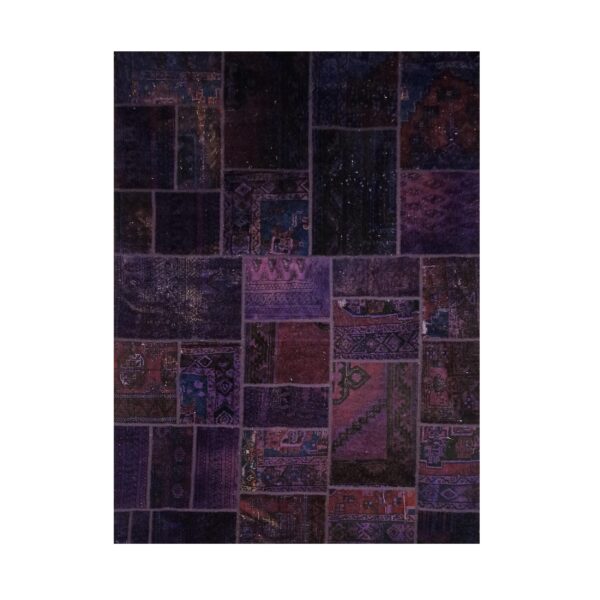 Vintage Persischer handgeknüpfter Patchwork-Teppich Lila
