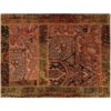 Vintage persischer handgeknüpfter Patchwork-Teppich ziegelrot