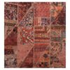 Vintage Persischer handgeknüpfter Patchwork-Teppich Ziegelrot