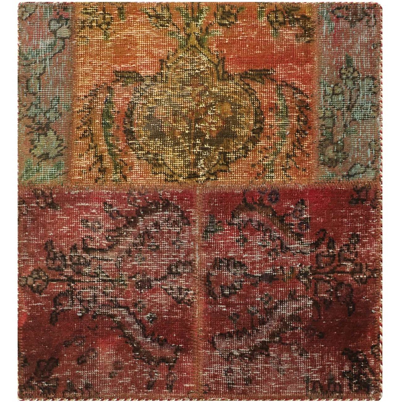 Vintage persischer handgeknüpfter Patchwork-Teppich rot
