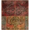 Vintage persischer handgeknüpfter Patchwork-Teppich rot