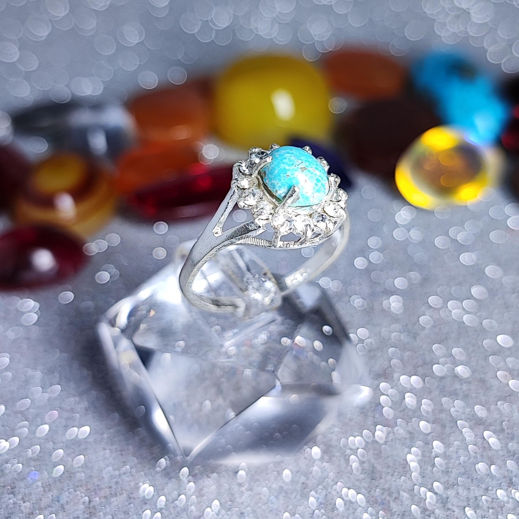 Persischer Neyshabur Türkis Silberring Handgefertigt für Damen Sima