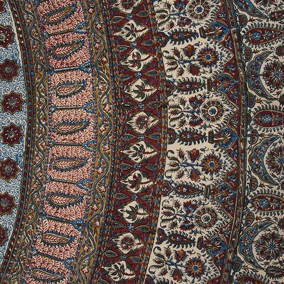 Persische Tischdecke: Isfahans Traditioneller Kalamkari Blockdruck Darin