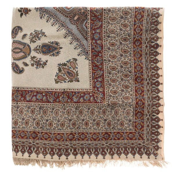 Persische Tischdecke: Isfahans Traditioneller Kalamkari Blockdruck Farin