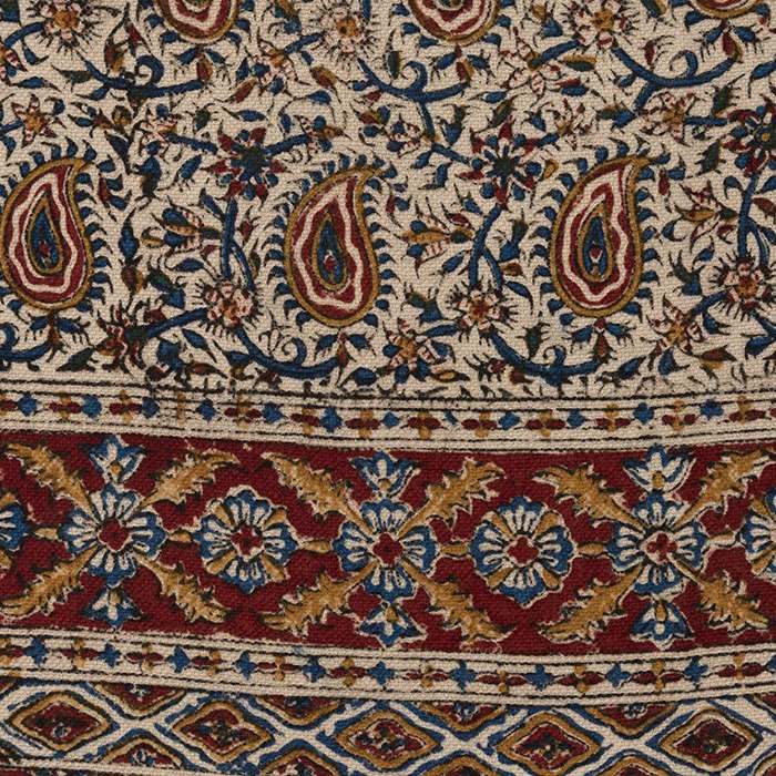 Persische Tischdecke: Isfahans Traditioneller Kalamkari Blockdruck Farin