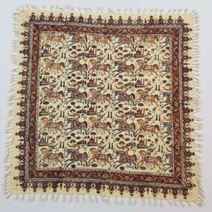 Iranische Tischdecke: Isfahans traditionelle Kalamkari Blockdruck 01