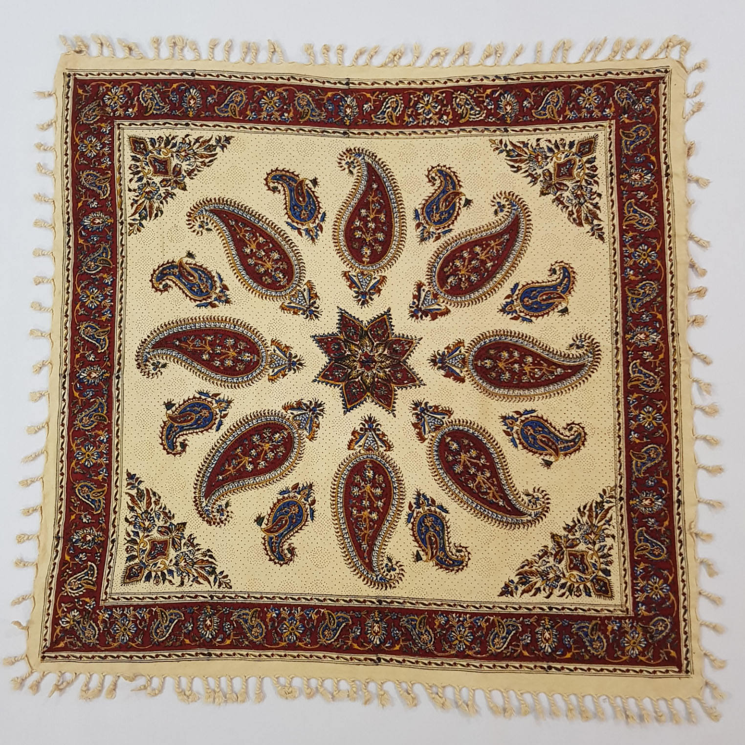 Persische Tischdecke: Isfahans Traditioneller Kalamkari Blockdruck Manel
