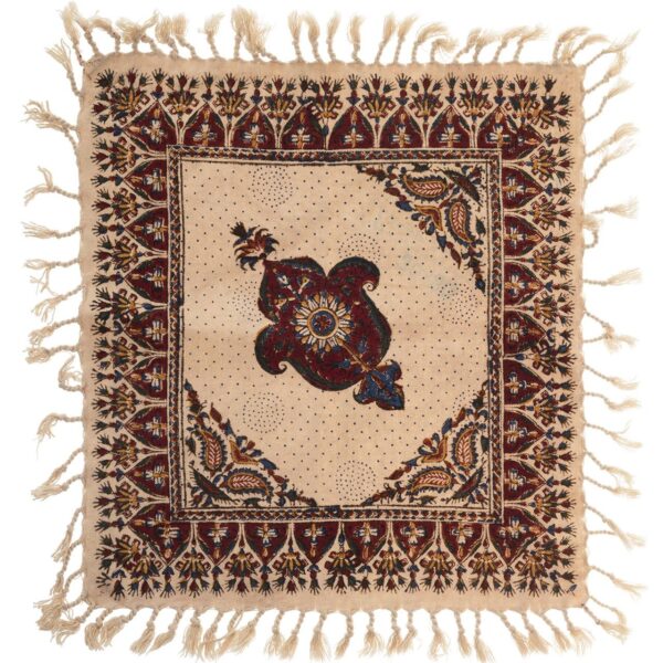 Persische Tischdecke: Isfahans Traditioneller Kalamkari Blockdruck Taras