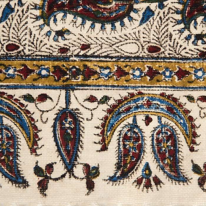 Persische Tischdecke: Isfahans Traditioneller Kalamkari Blockdruck Vira