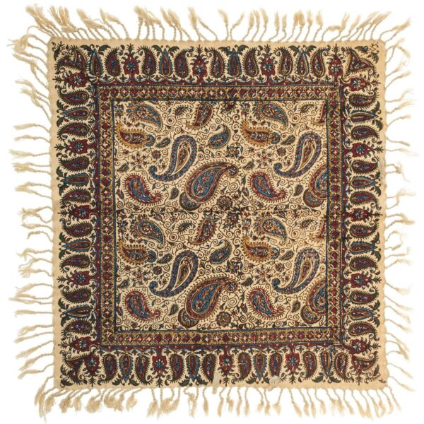 Persische Tischdecke: Isfahans Traditioneller Kalamkari Blockdruck Vira II