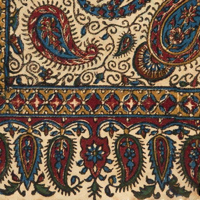 Persische Tischdecke: Isfahans Traditioneller Kalamkari Blockdruck Vira II