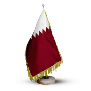 Katar Tischflagge mit Steinbasis