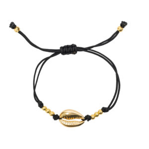 Handgemachtes Einzelnes Messing Muschelarmband mit Perlen – Stilvolles Design