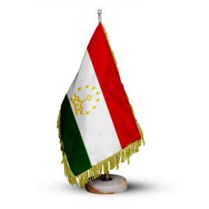 Tadschikistan Tischflagge mit Steinbasis