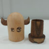 Holz-Zahnstochenspender mit Fantasy-Wikinger-Design in Braun