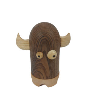Holz-Zahnstochenspender mit Fantasy-Wikinger-Design in Braun
