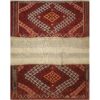 Persischer Patchwork-Kilim-Teppich handgewebt geometrisch rot