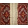 Persischer Patchwork-Kilim-Teppich handgewebt geometrisch rot