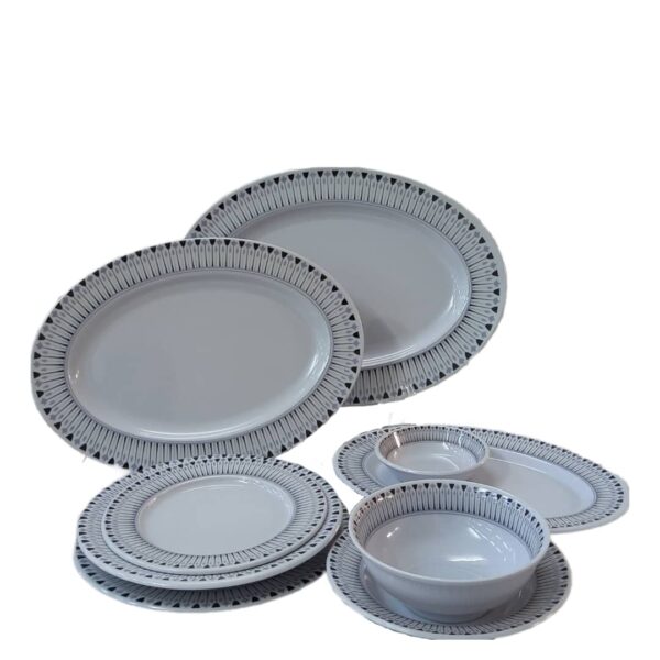 Weißes Melamingeschirr-Set für 6 Personen – Unzerbrechlich