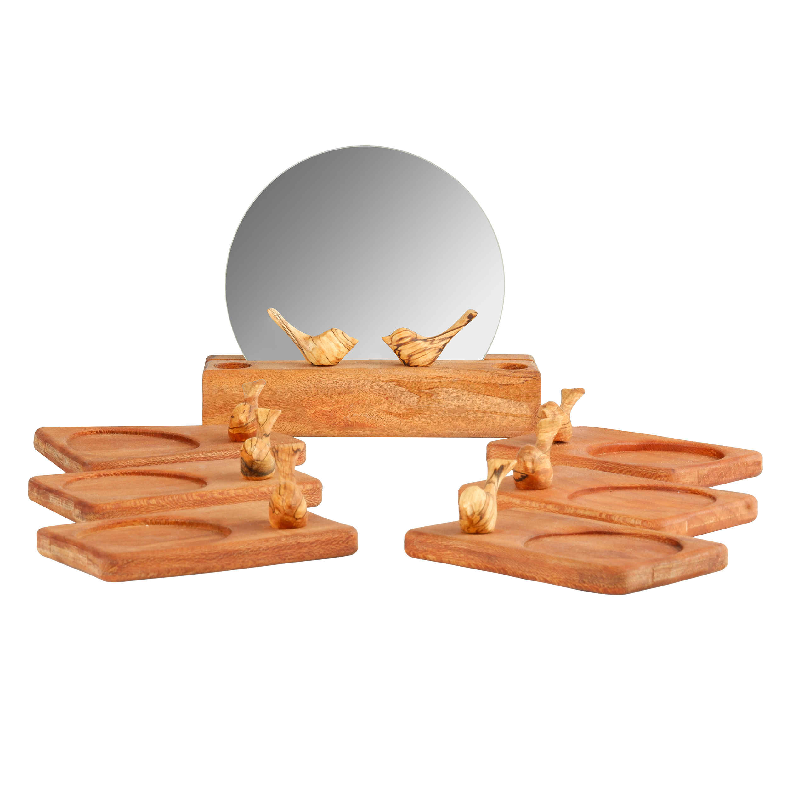 Holz Haft-Seen Set für Nowruz Festlichkeiten Vogel Design