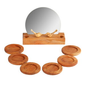 Holz Haft-Seen Set für Nowruz Festlichkeiten Vogel Design Rund