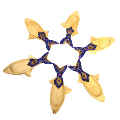 Holz Haft-Seen Set für Nowruz Traditionelles Fisch Design