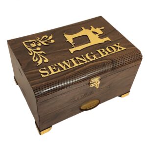 Holz-Nähbox mit Schublade für effizientes Organisieren