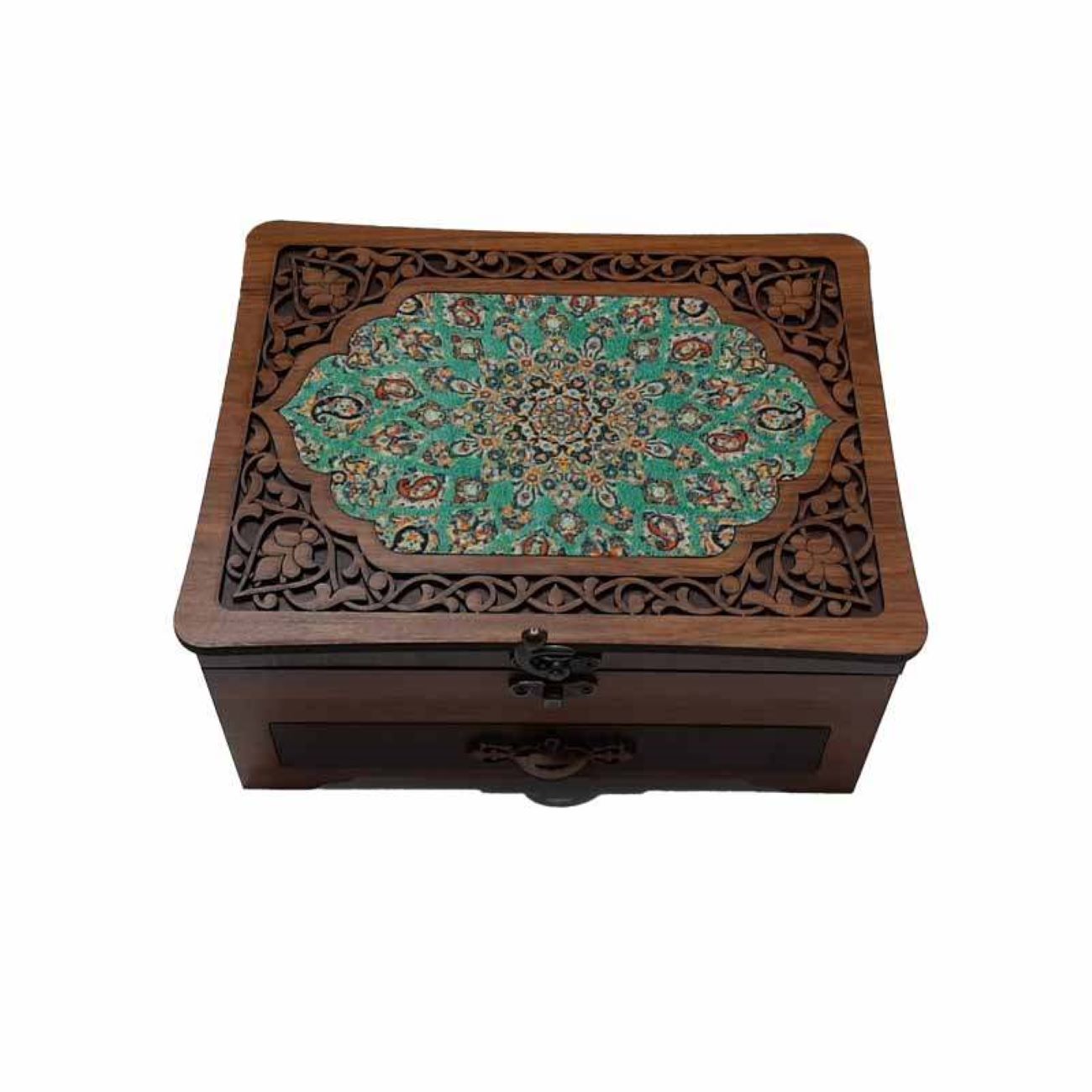Holz-Nähbox mit elegantem Termeh-Design