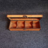 Holz-Teebeutel-Organizer-Box mit 4 Fächern im klassischen braunen Design
