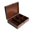 Holz-Teebeutel-Organizer-Box mit 4 Fächern im traditionellen Design
