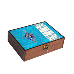 Holz-Teebeutel-Organizer-Box mit 4 Fächern im traditionellen Design