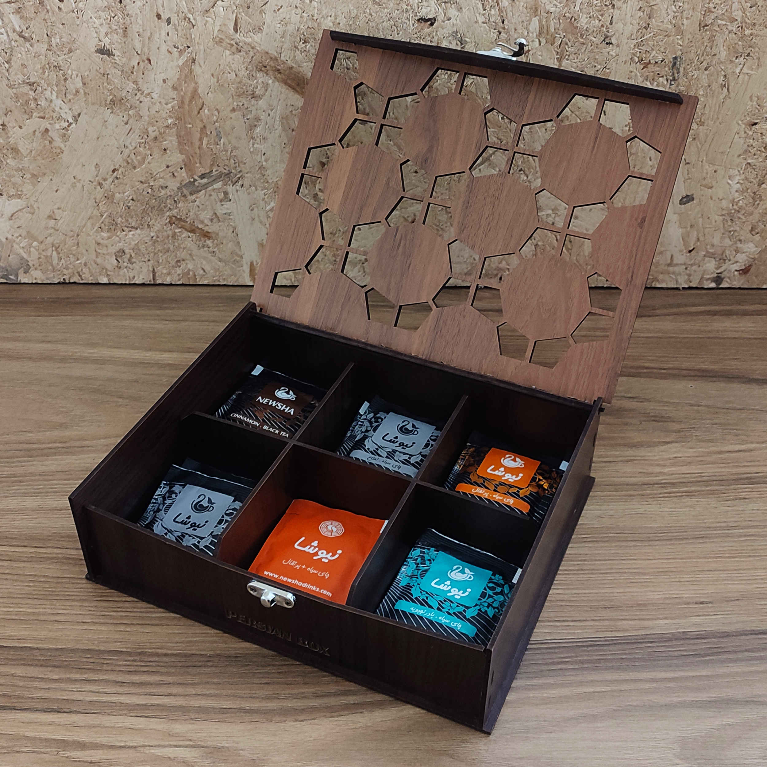 Teebeutelaufbewahrung aus Holz mit 6 Fächern – vielseitig einsetzbar