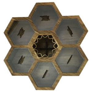 Holz-Teebeutel-Organizer-Box mit 6 Fächern und Wärmer