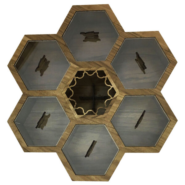 Teebeutelaufbewahrung aus Holz mit 6 Fächern und Wärmeeinsatz