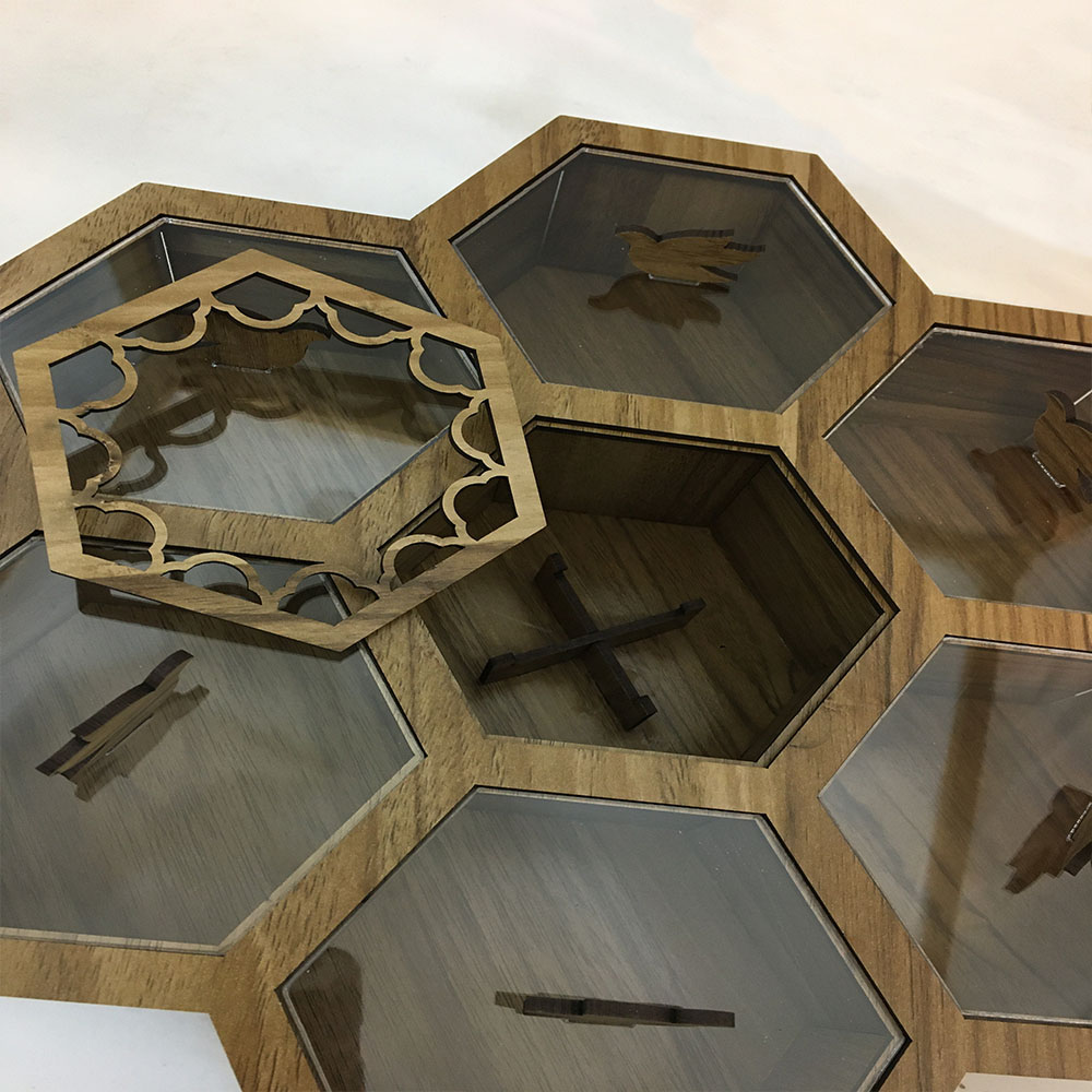 Teebeutelaufbewahrung aus Holz mit 6 Fächern und Wärmeeinsatz