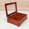Holz-Teebeutel-Aufbewahrungsbox mit durchsichtigem Deckel