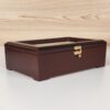 Holz-Teebeutel-Aufbewahrungsbox mit durchsichtigem Deckel