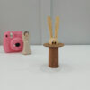 Brauner Hase-Design Holz-Zahnstochenspender