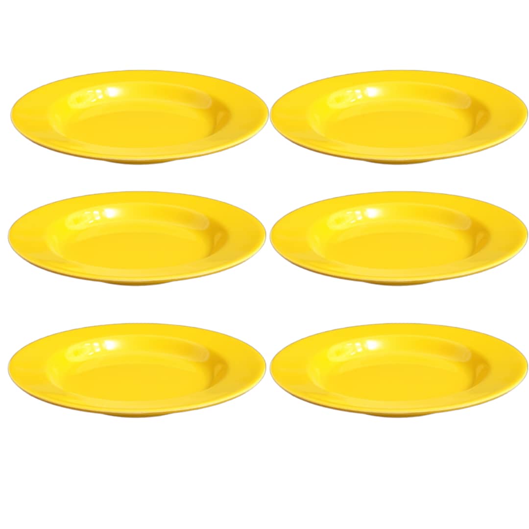 Gelbes Melamingeschirr-Set für 6 Personen – Bruchfest