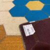 Artisanal persischer Woll Kelim Teppich handgewebt floral cremefarben